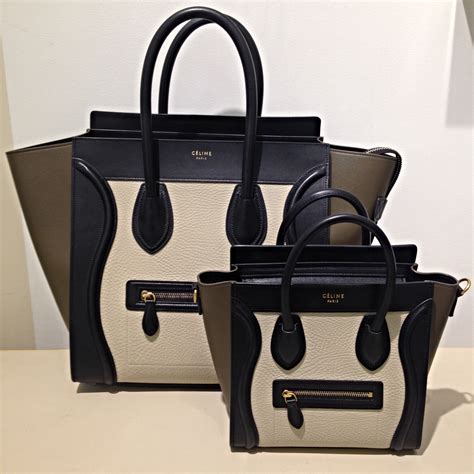 celine nano luggage smile handbag bag tote black|celine luggage bag size comparison.